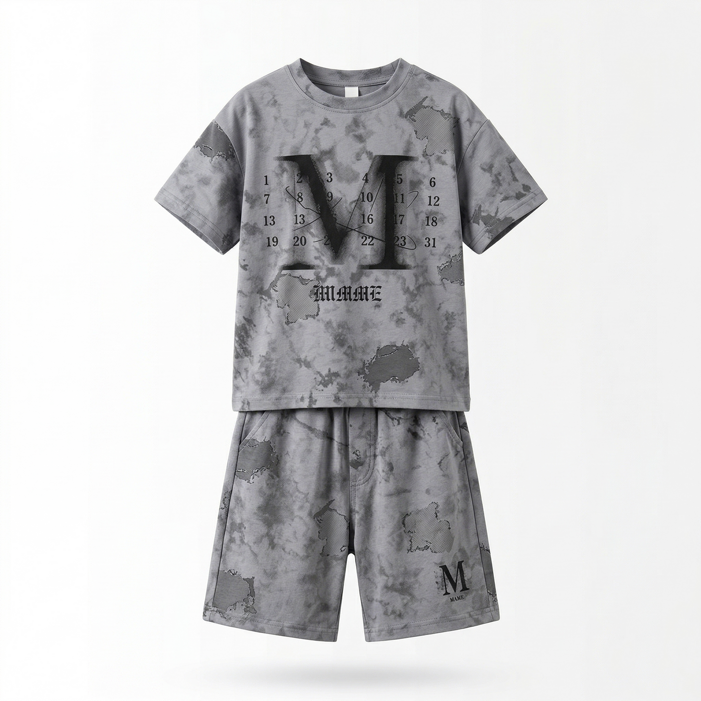 Mini Boss Printed T-Shirt & Shorts Set