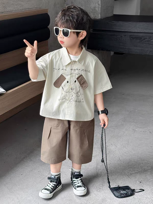 Boys’ Puppy Graphic T-Shirt & Shorts Set