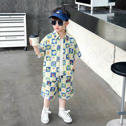 Kids’ Floral Print Shirt & Shorts Co-Ord Set