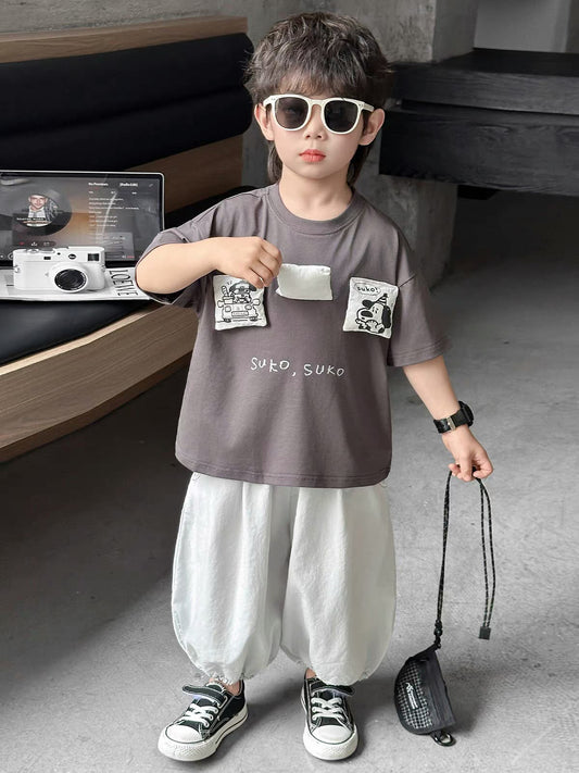 Boys’ Suko Graphic T-Shirt & Wide-Leg Pants Set