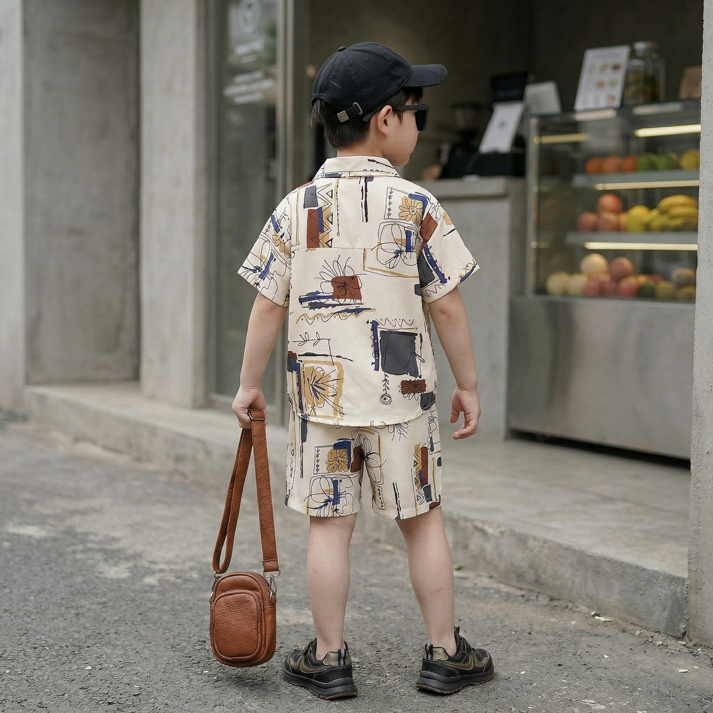 Mini Artist Printed Shirt & Shorts Set