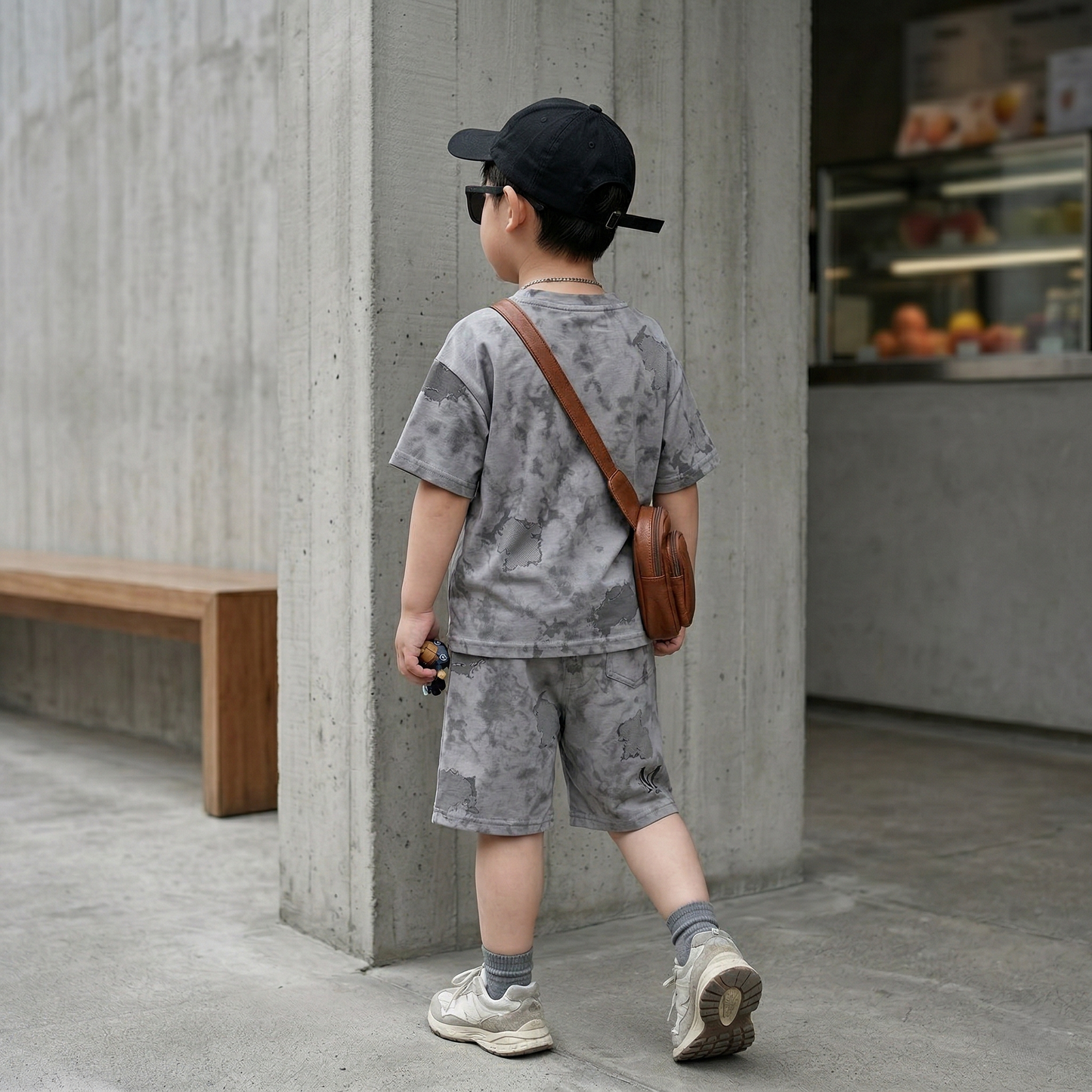 Mini Boss Printed T-Shirt & Shorts Set