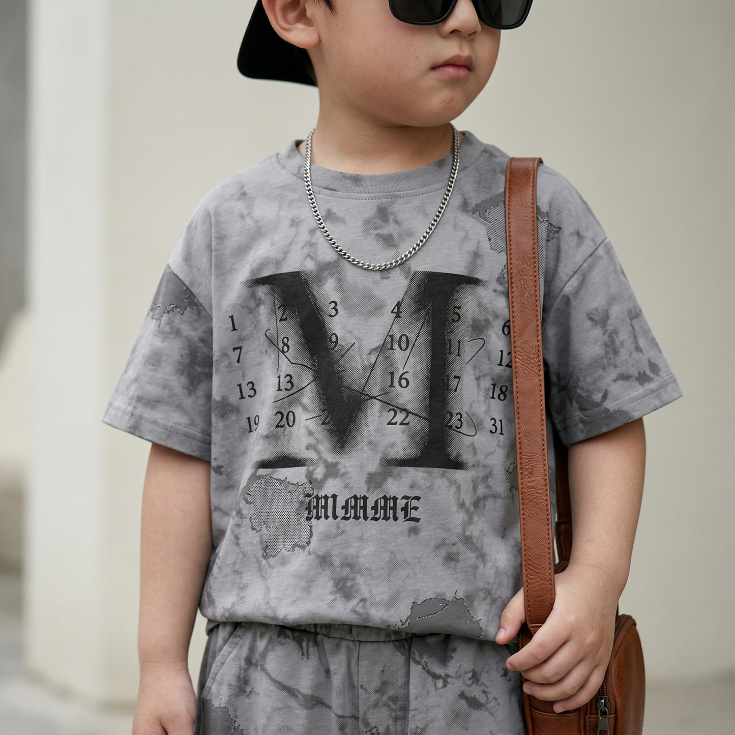 Mini Boss Printed T-Shirt & Shorts Set