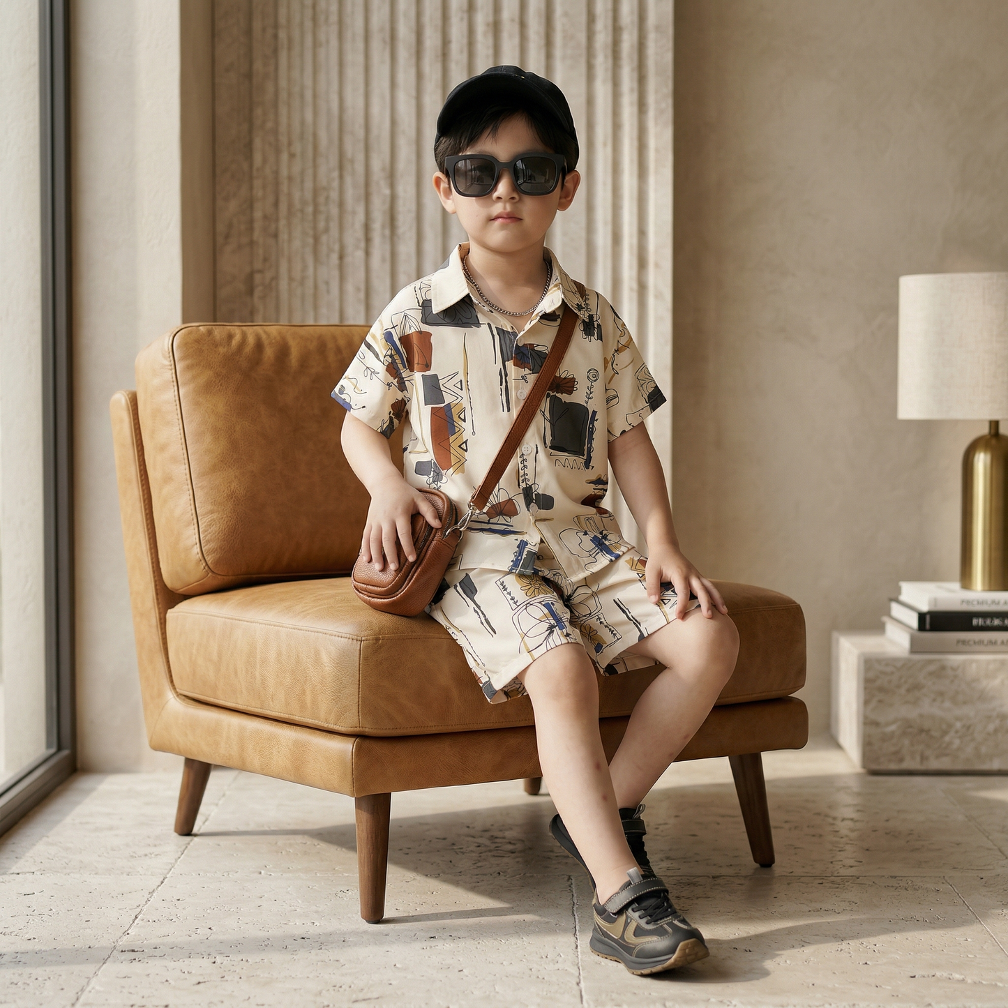 Mini Artist Printed Shirt & Shorts Set