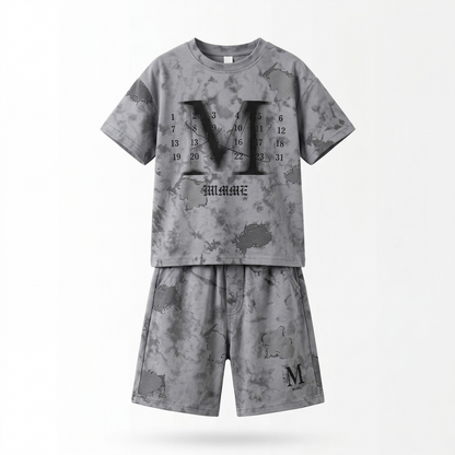 Mini Boss Printed T-Shirt & Shorts Set