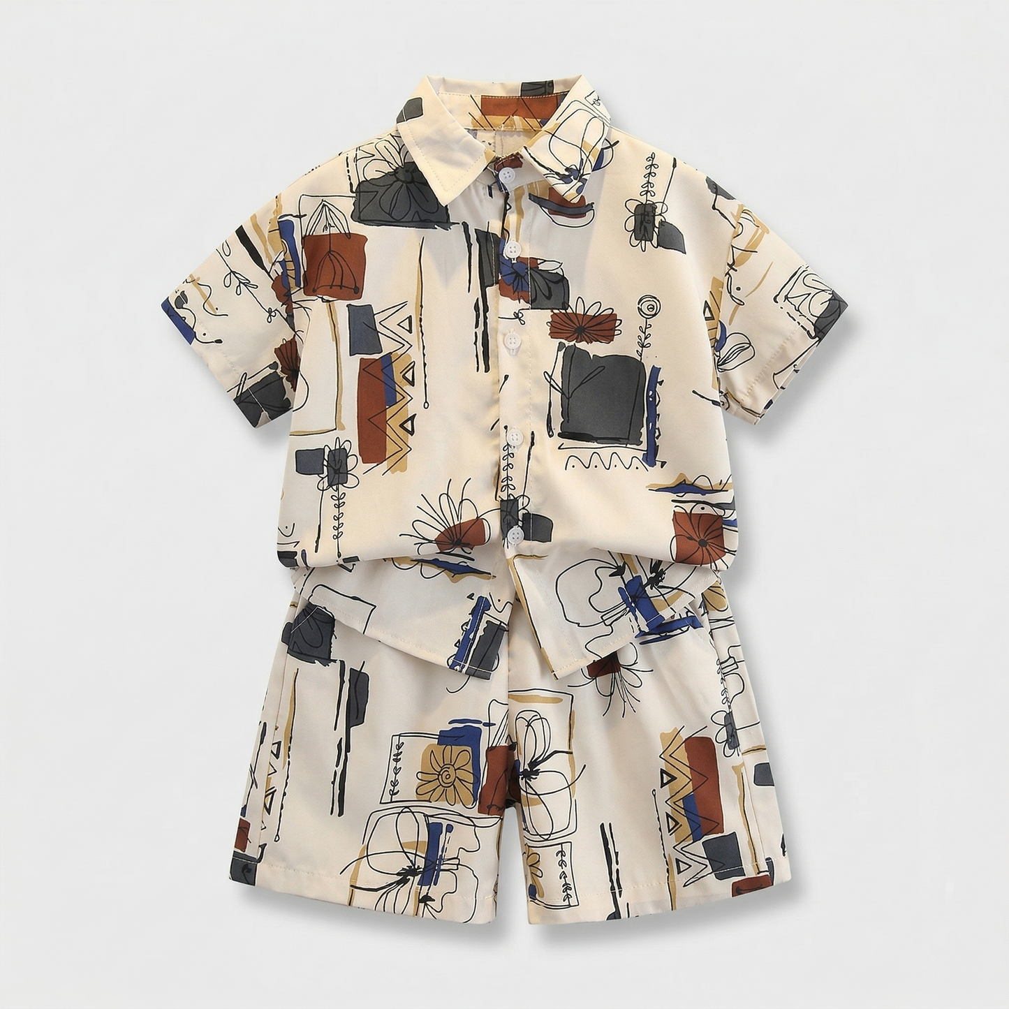 Mini Artist Printed Shirt & Shorts Set