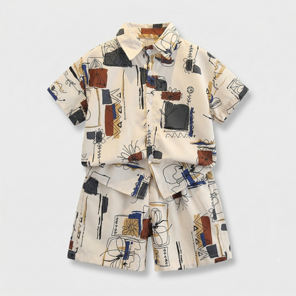 Mini Artist Printed Shirt & Shorts Set