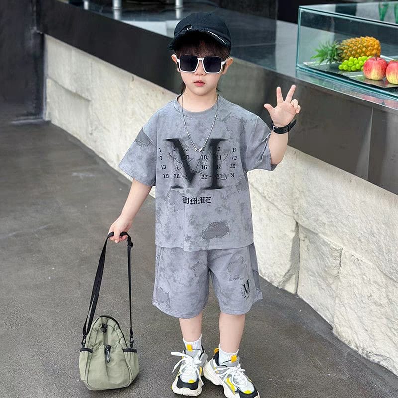 Mini Boss Printed T-Shirt & Shorts Set