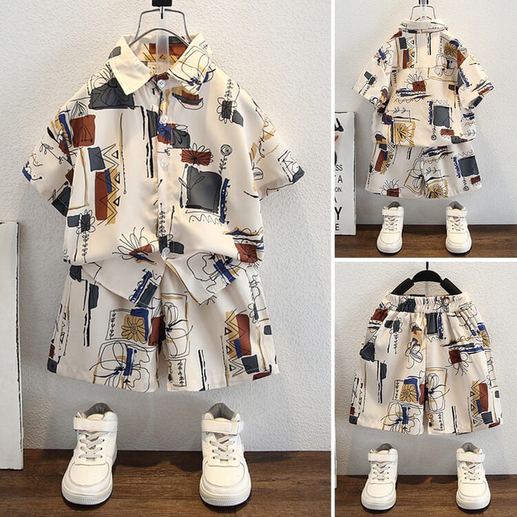 Mini Artist Printed Shirt & Shorts Set