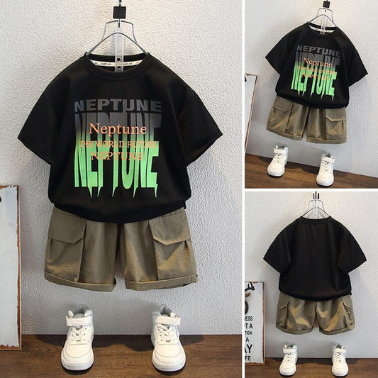 Neptune Graphic T-Shirt & Shorts Set