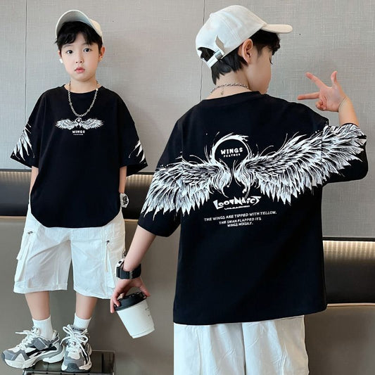 Wings Graphic Oversized T-Shirt  & Shorts Set